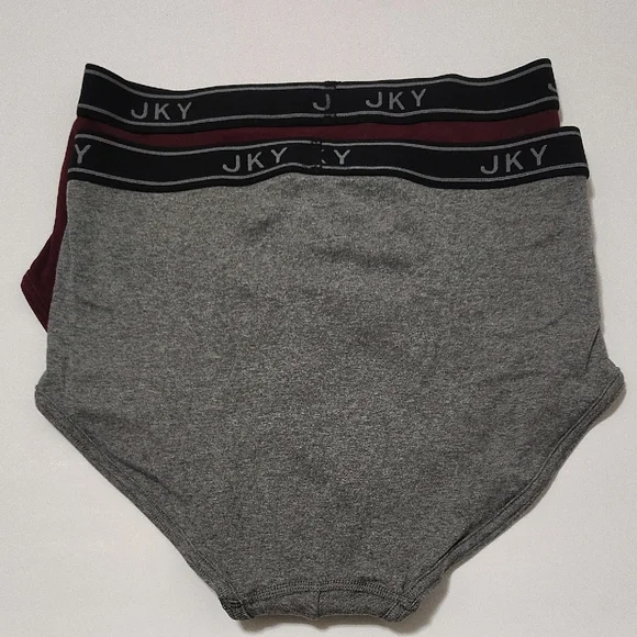 JKY Men's Briefs Set Of 2 - Burgundy and Gray Size M - Picture 3 of 5